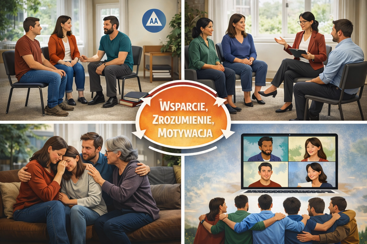 Ilustracja do artykułu: Czym jest grupa wsparcia i jak działa? Rola wspólnoty w procesie zdrowienia z uzależnienia