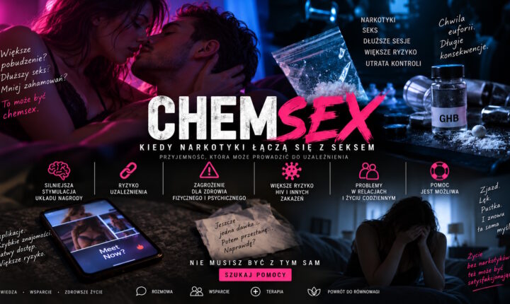 Ilustracja do artykułu: Chemsex – kiedy seks łączy się z narkotykami. O uzależnieniu, ryzyku i drodze do pomocy