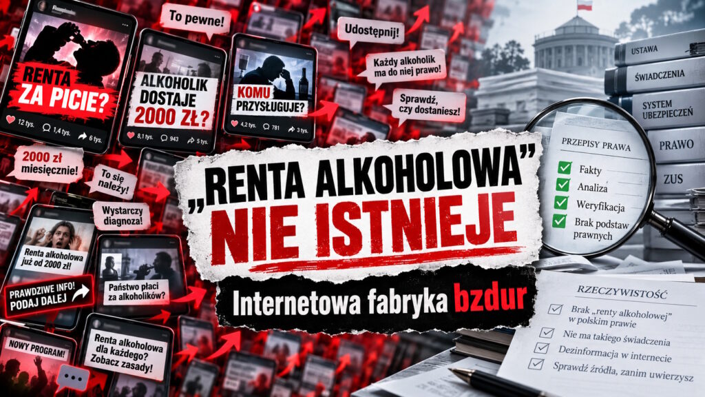 Ilustracja do artykułu: „RENTA ALKOHOLOWA” – TAK MEDIA I INFLUENCERZY PRODUKUJĄ FAŁSZYWE „FAKTY”